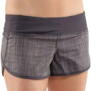 Gray plaid Lululemon athletic shorts in size 2!